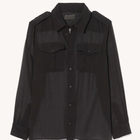 Nili Lotan Betty C. Silk Shirt in Black - Picture 5 of 5